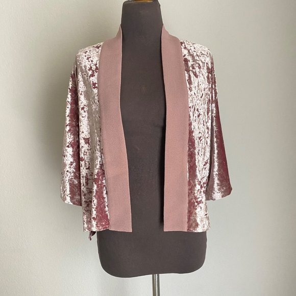 Zara Jackets & Blazers - Zara sz 6 Short sleeve open velvet shrug Jacket coat